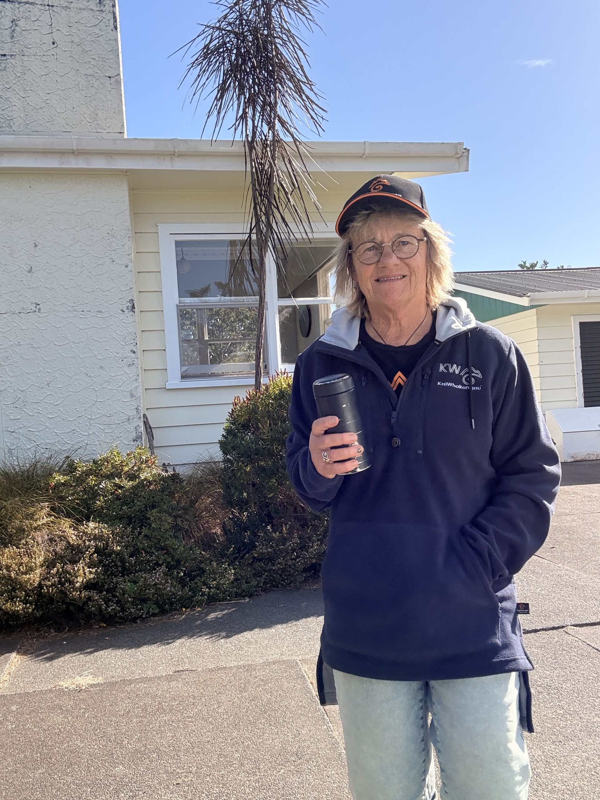 Women's Long Sleeve Hoodie - Navy (Mahi Poraka) - Image 4
